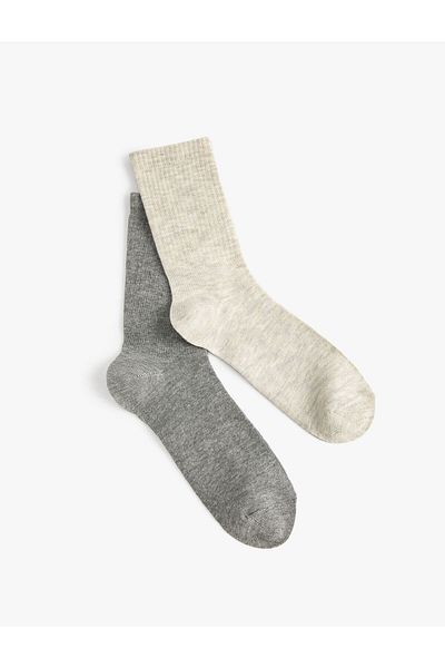 Koton Set de șosete de bază din 2 piese multicolore texturate