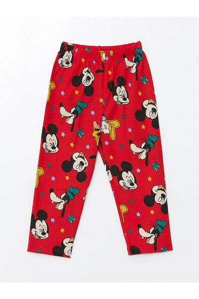 LC Waikiki LCW baby Kırmızı Polo Yaka Uzun Kollu Mickey Mouse Baskılı Erkek Bebek Pijama Takımı İMREX GLOBAL
