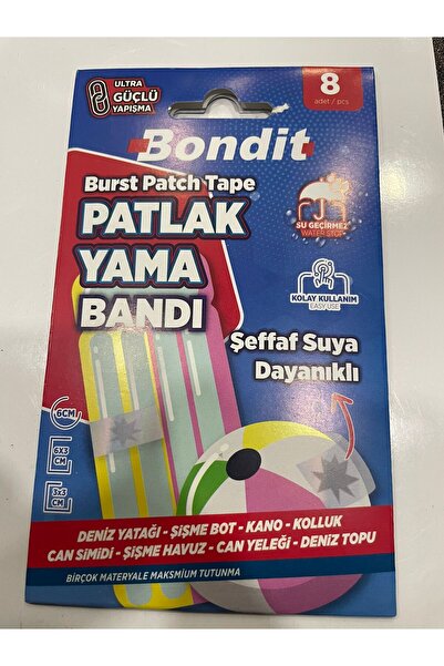 Selim Yapı Suya Dayanıklı Şeffaf Patlak Yama Tamir Bandı Şişme Top Bot Kolluk Pilates Topu Patlak Yaması 8 Adet