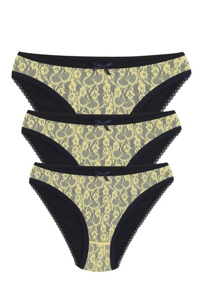 Akbeniz طقم سراويل داخلية قطنية باللون الأزرق الداكن مكون من 3 قطع - 40258