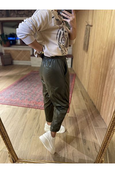 caddstore Khaki Leather Look Shalwar
