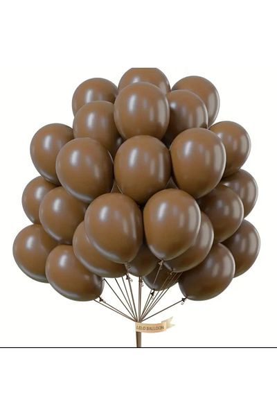 BalonEvi Flat Brown Balloon 12 Inch 10 Pieces