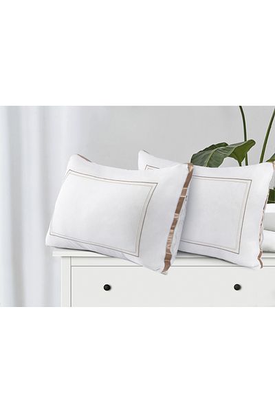 Generic Pack of 2 Cotton 1 Kg Sleeping Pillows Size 50x75 Cm Filled with 100% Polyester Fiber