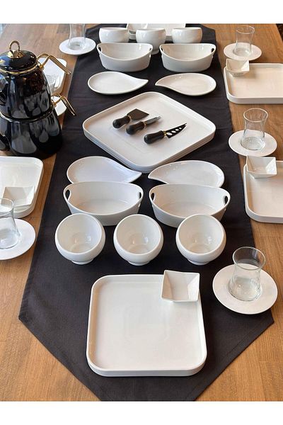 ROSSEV Pure Square Breakfast Set for 6 People - 43 Pieces