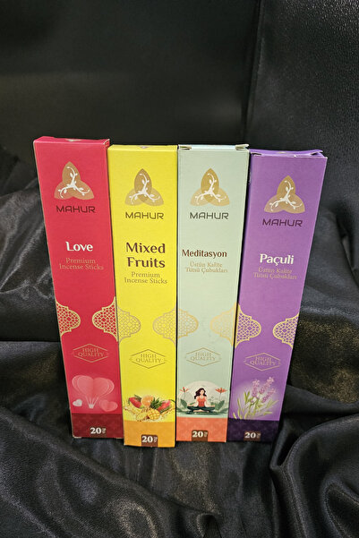 NEON PLUS 4 Farklı Koku Çubuk Tütsü Toplam 80 Adet Oda kokusu