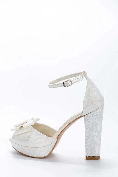 MFT AYAKKABI White High Heeled Platform Evening Dress Shoes