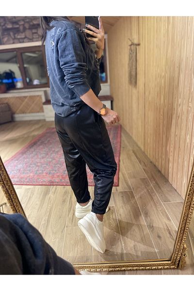 caddstore Black Leather Look Shalwar
