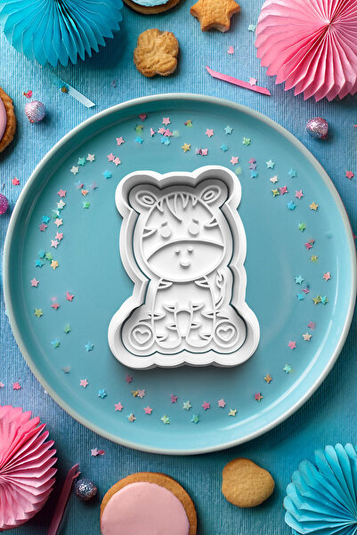 Deep Sweet Sweet Zebra Cub Cookie Mold Cutter Dough Shaper