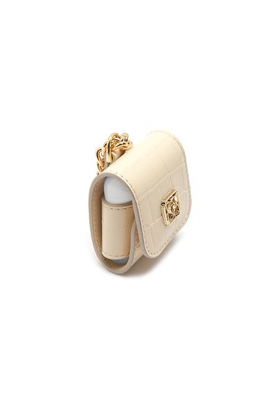 Desa حافظة جلدية Airpods مع تفاصيل سلسلة إكرو
