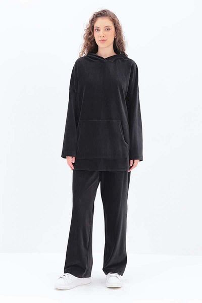 ALLDAY Smoked Hooded Kangaroo Pocket Pants Suit