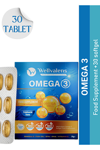 Wellvalens Omega-3 1000mg Ağır Metal İçermez 30 Softgel