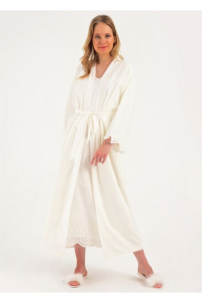 Magic Form Women's Ecru Long Sleeve Dressing Gown-48110