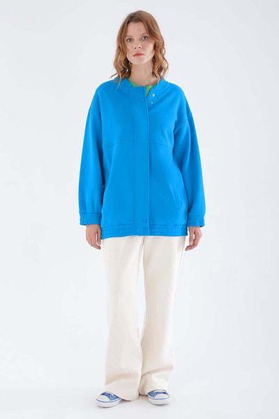 ALLDAY Cardigan cu fermoar cu fermoar albastru