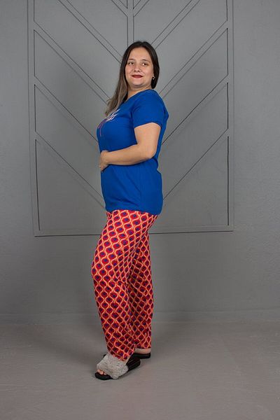 Truva XXL Plus Size Bottom Patterned Pajamas Set