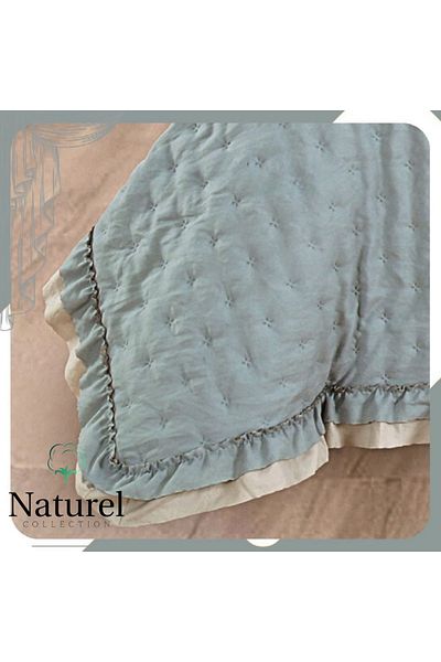 Naturel Collection Cotton Ruffled Single Cover Set - Padded