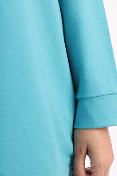 ALLDAY Φούτερ με μανίκια ρεγκλάν με λαιμόκοψη τιρκουάζ