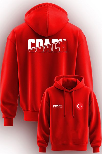 TOP GLORY Φούτερ Coach 71001 Model Hooded 3 Thread - Εκτύπωση και ανύψωση