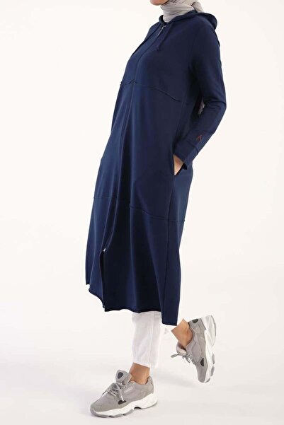 ALLDAY Cardigan cu fermoar cu glugă Indigo