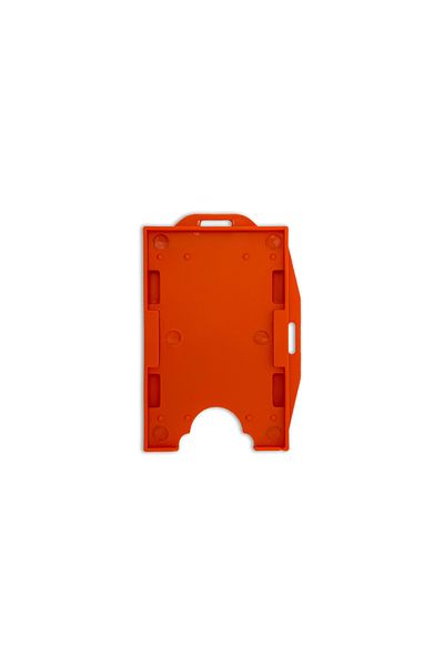 PABALAS Orange Colored Name Badge Container with Horizontal and Vertical Double Card Bowl Staff Card Case Card Protector