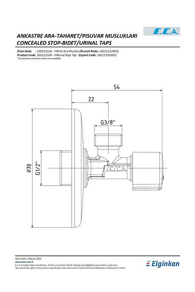 Eca Filtered Intermediate Faucet 102111526