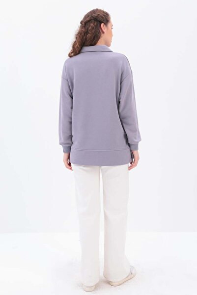 ALLDAY Sweat Tunic with Zippered Collar on the Sides