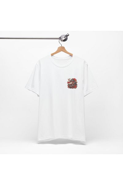 IVART Dragon Printed-Unisex - 100% βαμβακερό κοντομάνικο μπλουζάκι με κανονικό λαιμόκοψη