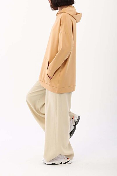 ALLDAY Açık Bej Kanguru Cepli Kapüşonlu Sweat Tunik