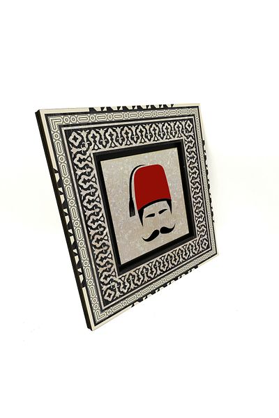 Sadrazam Ottoman Men's Ikon Printed Mdf Table 20X20 Krt-109