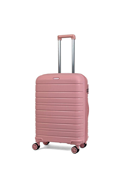 Reymond Luggage Karbon PP Seyahat Valizi Horizon Serisi Kırılmaz Bavul, Pudra - Orta Boy