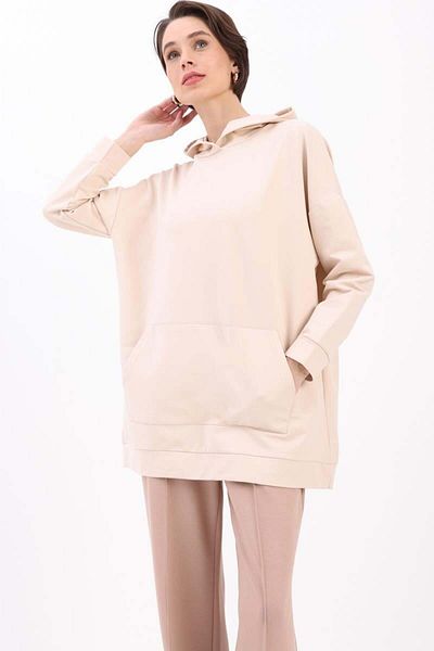 ALLDAY Stone-Hooded Sweat Tunic