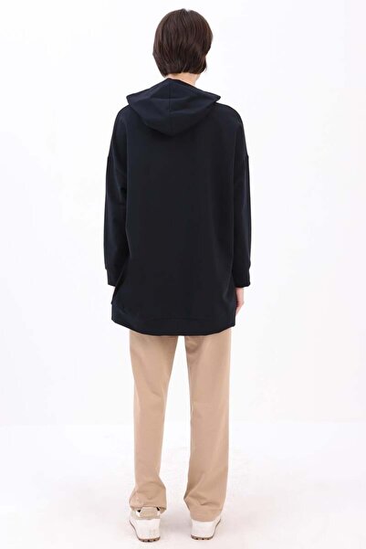 ALLDAY Lacivert-Kapüşonlu Sweat Tunik