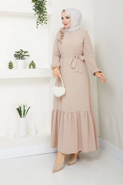 SERRA MODA Φαρδιά Εφαρμογή Hijab Φόρεμα κρεπ ύφασμα