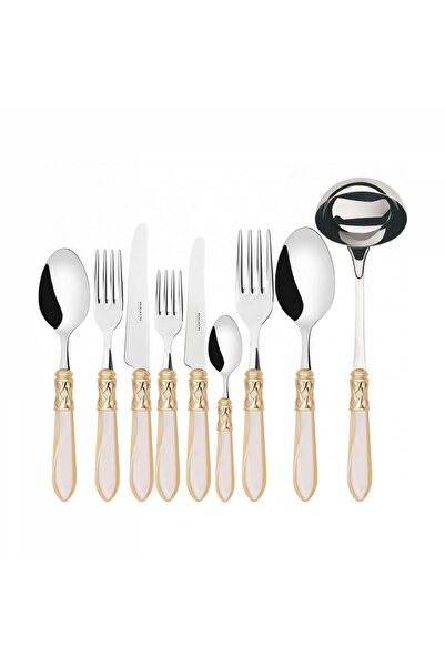 BUGATTI Aladdin Ivory Krem Gold Paslanmaz Çelik 75 Parça Çatal Kaşık Bıçak Seti