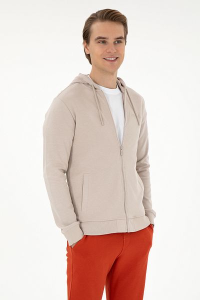 U.S. Polo Assn. Men's Stone Knitted Cardigan 50293412 -Vr049