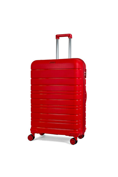 Reymond Luggage Karbon PP Seyahat Valizi Horizon Serisi Kırılmaz Bavul, Kırmı...
