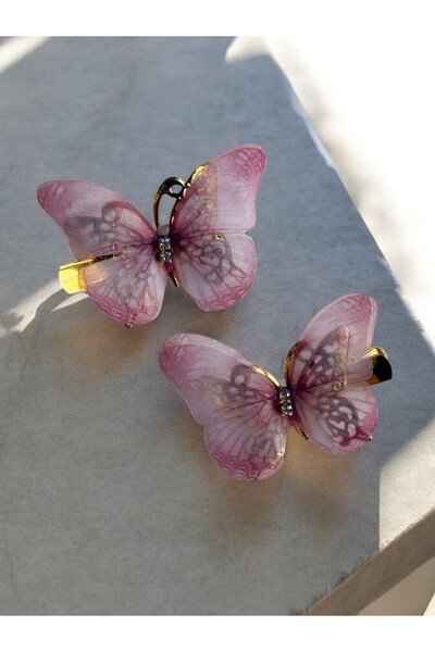 MUTENA أجنحة الفراشة من التول المتحرك، مشبك كوليت متدلي من حجر الراين، قطعتان...