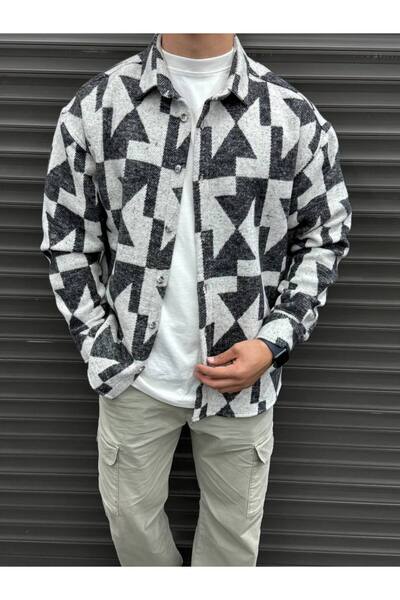 mrmubomen Patterned Stamp Oversize Unisex Lumberjack Shirt