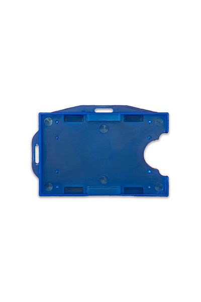 PABALAS Blue Color Name Badge Container with Horizontal and Vertical Double Card Bowl Staff Card Case Card Protector