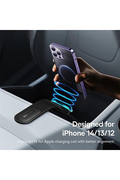 Baseus C02 Pro Series Magnetic Wireless Charging Car Mount Cluster Black