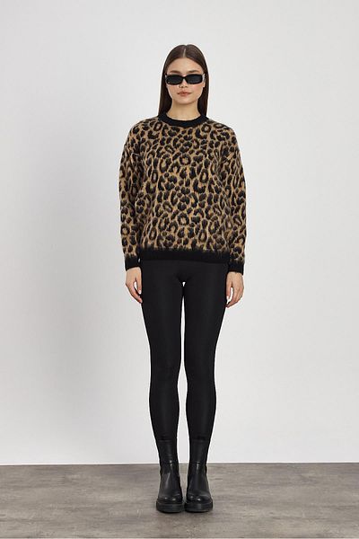 Rays Pulover 6702 cu model leopard bej