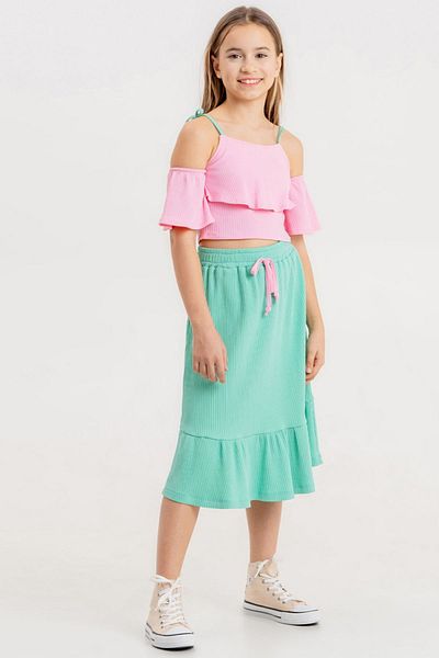 HAUSEkids 10-13 Years Old Fountain Girl's Skirted Set - Pink