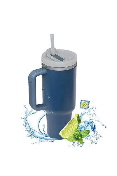 Neptün Life Stainless Steel Vacuum Insulated Cup with Straw 40 oz 1.2 Lt