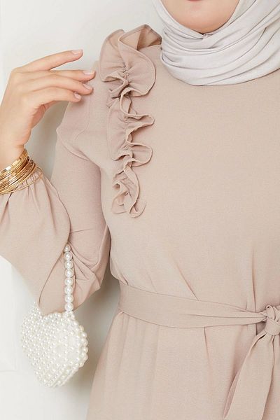 SERRA MODA Φαρδιά Εφαρμογή Hijab Φόρεμα κρεπ ύφασμα