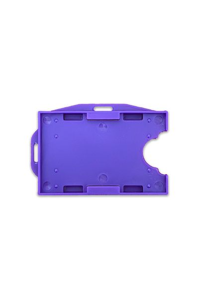 PABALAS Purple Color Name Badge Container with Horizontal and Vertical Double Card Bowl Staff Card Case Card Protector