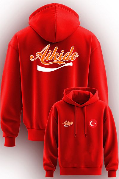 TOP GLORY Суитшърт с 3 нишки и щампи за айкидо