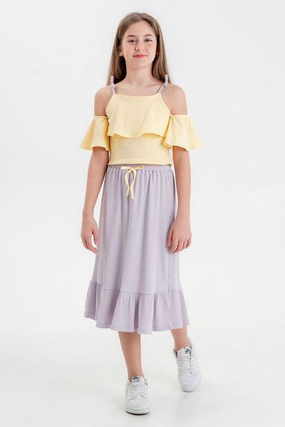 HAUSEkids 10-13 Years Old Fountain Girl's Skirted Suit - Yellow