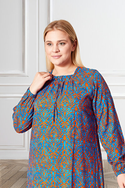 Ferace Γυναικείο φόρεμα με μοτίβο βισκόζης Mother Indigo