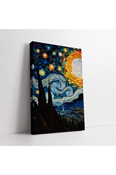 KOSS Dijital Pictură decorativă artistică abstractă pe pânză cu tematică noap...