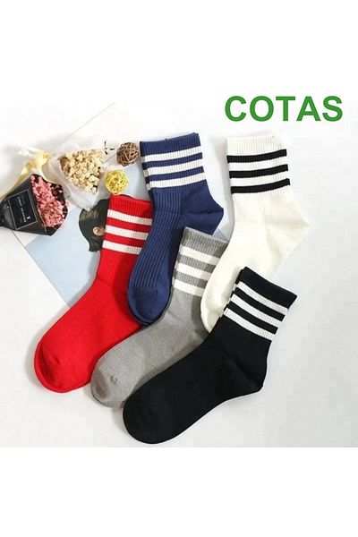 COTAS Unisex 5 τεμαχίων ριγέ κάλτσες τένις - Εξαιρετικά άνετες και ευέλικτες
