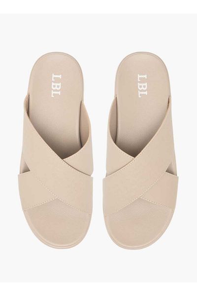 LBL by Shoexpress LBL by Shoexpress Textured Slip-On Cross Strap Sandals
